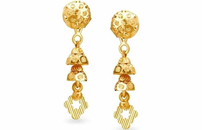 22K/18K Real Certified Fine Yellow Gold Long Lengthy Dangle Earrings