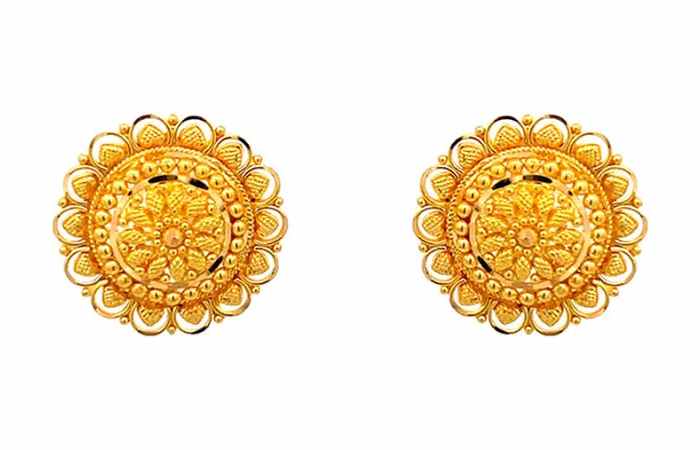 Bhindi Jewelers Stunning Gold Earrings Studs