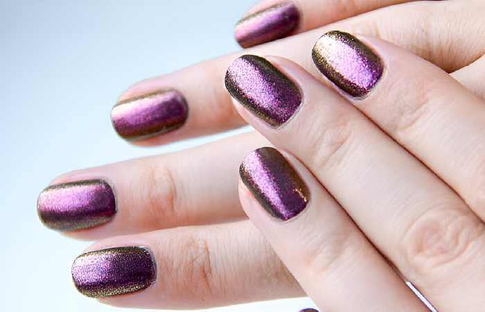 Bright Purple Metallic Foil Nail Polish