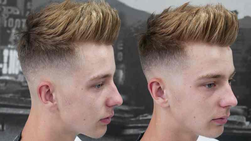 Textured Quiff with Faded Sides