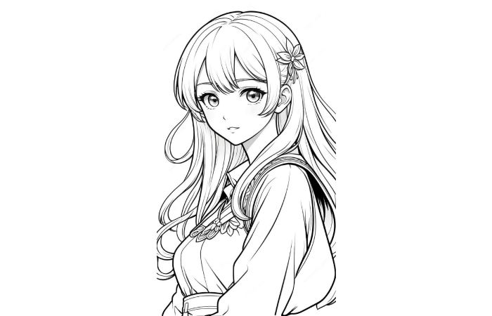 Cute Manga Girl Coloring Pages