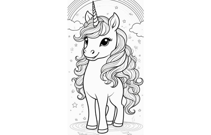 Cute Unicorn Coloring for Kids